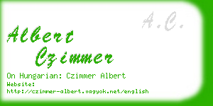 albert czimmer business card